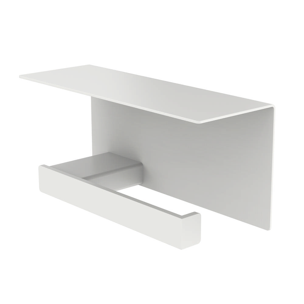 Toilet roll holder with a shelf, right-oriented, white